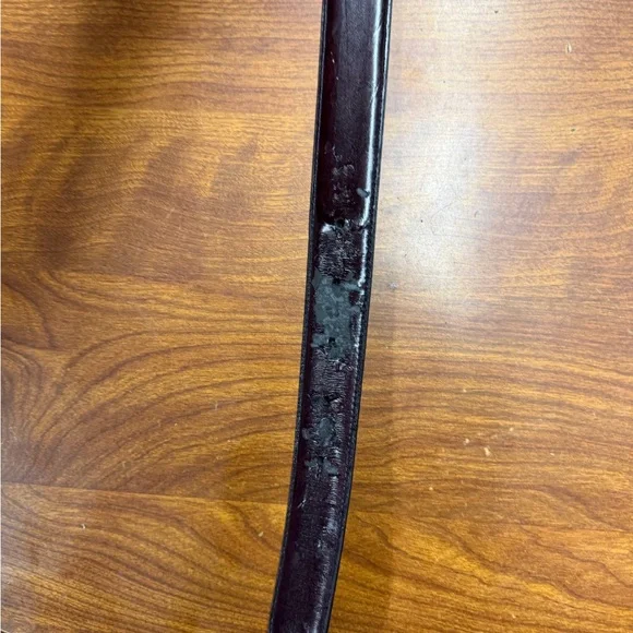 Black and Brown Reversible Leather Belt with Gold Buckle - Picture 8 of 8